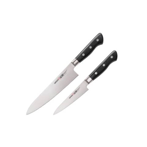 Samura PRO-S Küchenmesser-Set: Hochwertiges Allzweckmesser und Kochmesser aus japanischem Stahl für präzise und mühelose Schneidarbeiten in Ihrer Küche