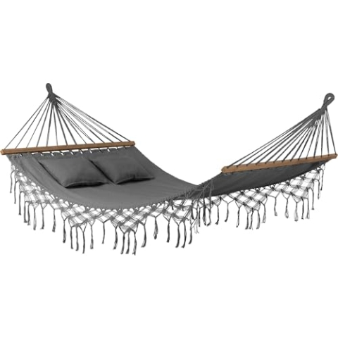 Outtec® Hängematte - 200x150 cm, bis 220kg - Boho Hammock für Outdoor, Garten, Balkon - für Kinder und Erwachsene