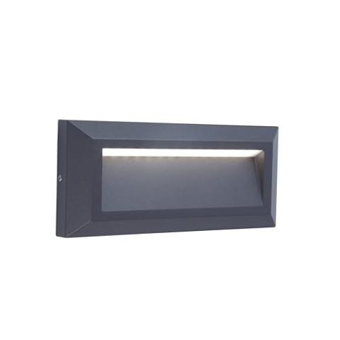 LUTEC LED-Außenwandleuchte Helena aus Aluminium, moderne Wandlampe in Anthrazit, für div. Eingangsbereiche,Außenlampe 11 Watt,450LM, 4000 Kelvin