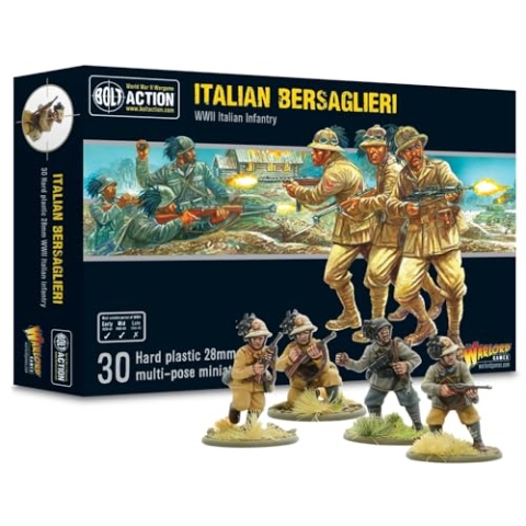 Italian Bersaglieri – 28 mm große Kunststoff-Miniaturen für Bolzenaktion von Warlord Games – sehr detaillierte Miniaturen aus dem 2. Weltkrieg für Tisch-Kriegsspiele