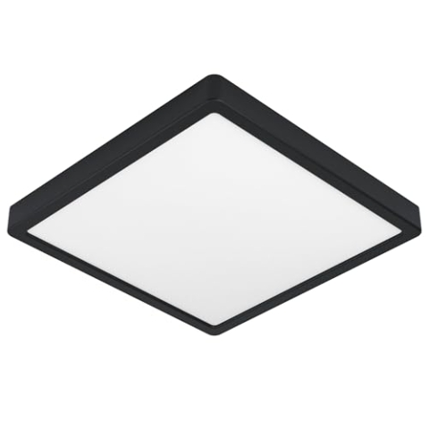 EGLO connect.z Smart-Home LED Bad-Deckenlampe Fueva-Z, L x B 28,5 cm, ZigBee, App und Sprachsteuerung Alexa, Lichtfarbe (warmweiß-kaltweiß), dimmbar, Alu Aufbauleuchte schwarz, IP44