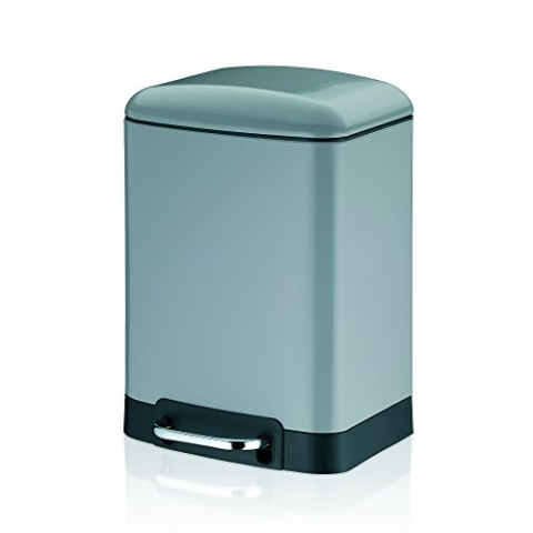 KELA 22997, Kosmetikeimer 6 l, Silent-Close, Edelstahl pulverbeschichtet, Davino, Hellgrau