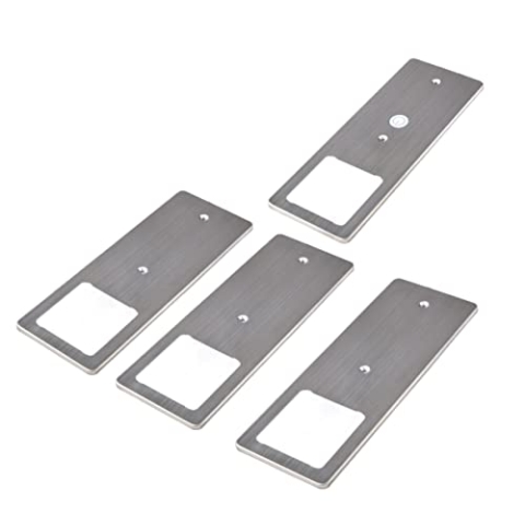 kalb | LED Unterbauleuchten Edelstahl gebürstet 5W- sehr flache Küchenleuchte mit Touch-Dimmfunktion Einbaustrahler Einbauspot, Auswahl:4er Set warmweiss