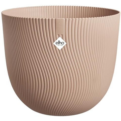 elho Sereh Rund 40 - Blumentopf für Innen und Außen - 100% Recyceltem Plastik - Ø 39.0 x H 33.3 cm - Braun/Kühler Ton