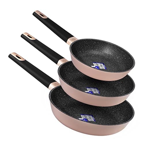 Cecotec Bratpfannen-Set Polka Platinum 20-24-28 Bucket Set Thunder (Experience Kollektion | Pinke, 20-24 - 28 cm)