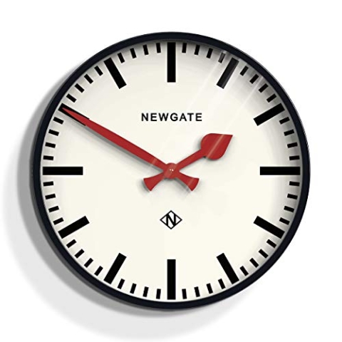 NEWGATE® Große Putney Wanduhr, ikonisches Bahnhof-Design, Metallgehäuse, leicht zu lesen, markiert für Vintage-Effekt, leise Uhr, 45 cm