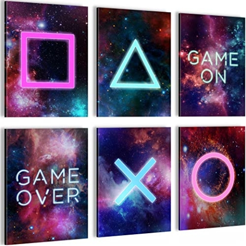 Novart Wandbilder - KEIN EXTRA RAHMEN BENÖTIGT - Kinderzimmer Junge Teenager - Bilder Modern Spielkonsole - Gamer - N021465a
