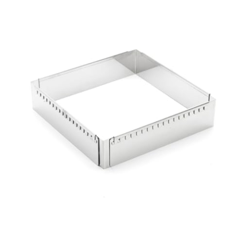 De Buyer 3013.20 – Rahmen aus Edelstahl, ausziehbar 20 x 20 x 5 cm bis 37 x 37 x 5 cm,grau