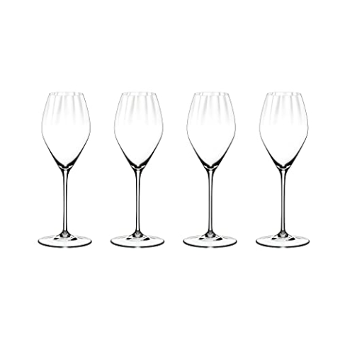 RIEDEL Performance Champagnerglas, 4er Set, klares Kristallglas, premium maschinell gefertigt