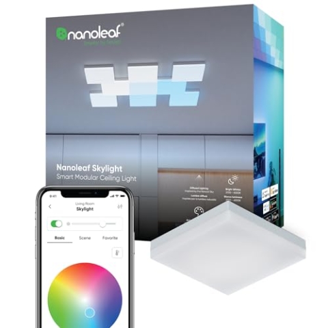 Nanoleaf Skylight Erweiterungs-Kit, 1 zusätzliche LED Deckenleuchte - Smarte Modulare WLAN LED RGBCW Deckenlampe, 16 Mio. Farben, Musik & Bildschirm Sync, Funktioniert mit Apple Home Alexa Google Home
