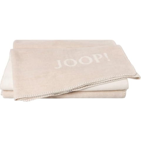 Joop! Wohndecke Uni-Doubleface Baumwollmischung Creme/Natur Größe 150x200 cm