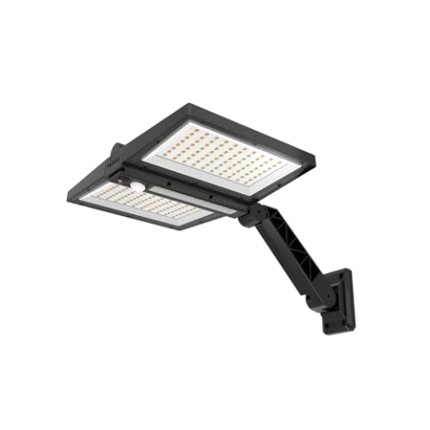 LUMISKY Solar-Spot, 2 Köpfe, schwarz, leistungsstarke Beleuchtung, LED, weiß, Clipper Schwarz, 37 cm, mit Bewegungsmelder, schwenkbar
