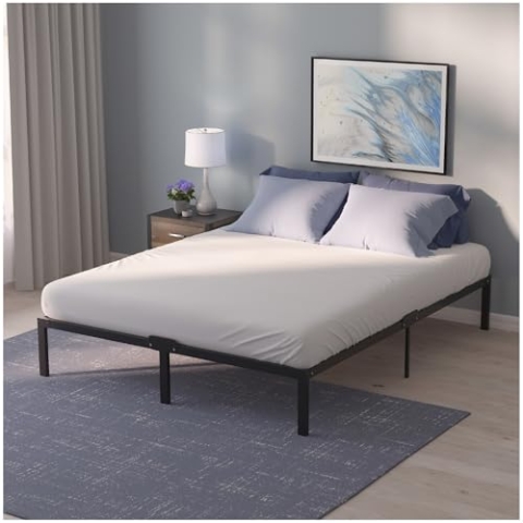 Dreamzie Bett 150x190 mit Lattenrost Metall 41cm Bettgestell Robust, Leichte Montage, Umfangreicher Stauraum - Metallbett