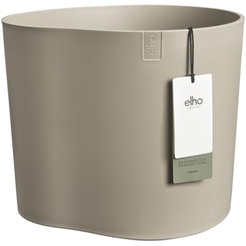 elho Eden 35 cm - Blumentopf für Innen und Außen - 100% Recyceltem Plastik - Ø 32.6 x H 32.0 cm - Grau/Sanftes Taupe