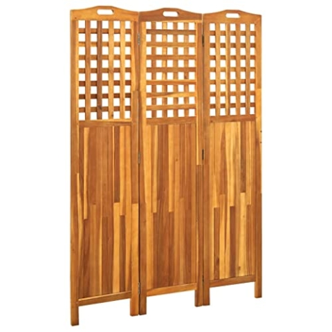 vidaXL Akazienholz Massiv Raumteiler 3-TLG. Klappbar Paravent Raumtrenner Trennwand Umkleide Sichtschutz Spanische Wand 121x2x170cm