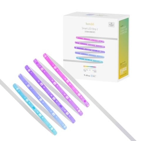 Hombli Smart LED Lichtstreifen – 5 m RGBIC+CCT Lichtband mit App-Steuerung via WLAN – Innenbeleuchtung – dimmbar – einstellbare Farbtemperatur – 24V – inkl. Netzteil