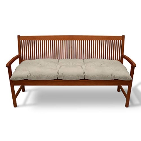 Beautissu Bankauflage Flair BK - Sitzkissen für Gartenbank - Polster Auflage Outdoor - Bankpolster Auflage für Sitzbank & Hollywoodschaukel - ca. 180x50x10 cm - Natur Beige