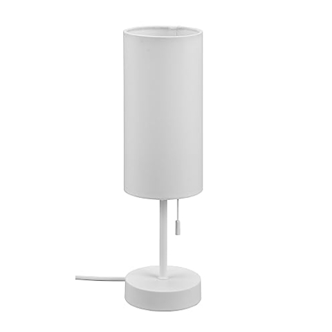 Reality Leuchten Tischleuchte Jaro R51051031, Metall Weiß matt, Schirm Stoff Weiß, exkl. 1x E27, USB A & C Buchse