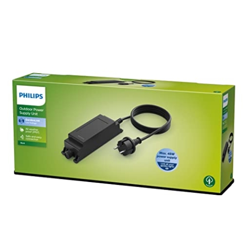 Philips Niedervolt Netzteil mit EU Stecker (48 W), wetterfestes Netzteil für die Außenbeleuchtung, Gartenzubehör für die Outdoor Stromverbindung, Erweiterung, 4000k