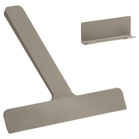 Zone Denmark Ume Duschabzieher mit Halter, Flitsche für dusche, Duschabzieher Silikon, Fensterabzieher, 24 x 22 x 2,2 cm, Taupe