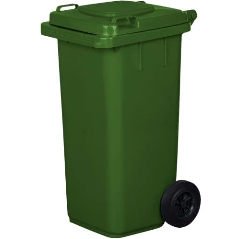 JESTIC Mülltonne Abfalltonne Reststofftonne 120L laufruhige Vollgummi-Räder NEU (grün)