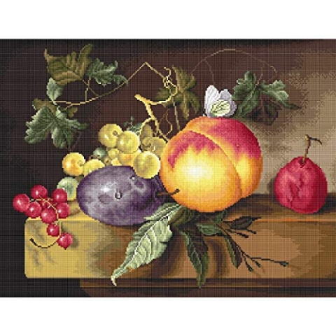 Luca-S B593 Kreuzstich Set, Mehrfarbig, 30x30cm