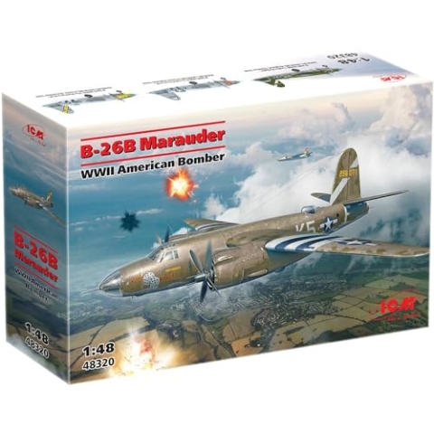 ICM 1:48-B-26b Marauder, Wwii American Bomber Modellbausatz im Maßstab, Schwarz, 58