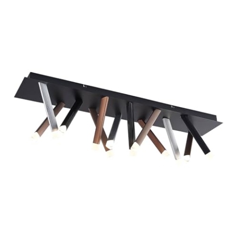 Lucande LED Deckenleuchte Stoika dimmbar (Modern) in Schwarz aus Metall (12 flammig,) - Lampe Deckenlampe Wohnzimmerleuchte