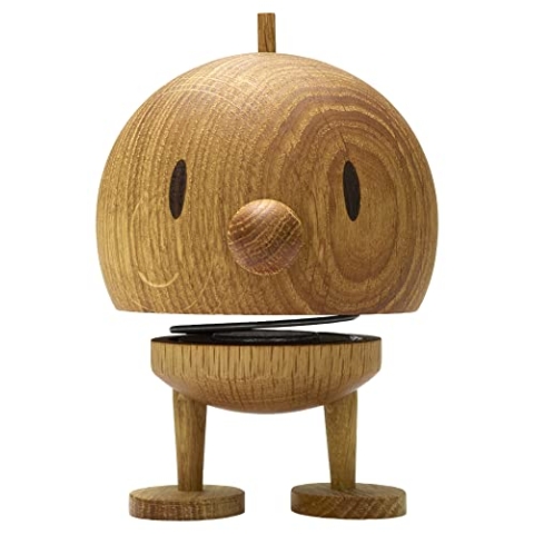 Hoptimist Bumble, Holzdeko, Wackelfigur & Glücksbringer aus Holz, Deko Skandinavisch, Deko Wohnzimmer, Büro & Schreibtisch, Tolle Kleine Geschenke, 7,5 x 8,5 x 10,7 cm, Medium, Oak