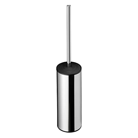 Geesa Wynk Toilettenbürste freistehend, WC-Bürstengarnitur mit Deckel und herausnehmbaren Kunststoffeinsatz, Farbe: Chrom, 79 x 402 x 79 mm