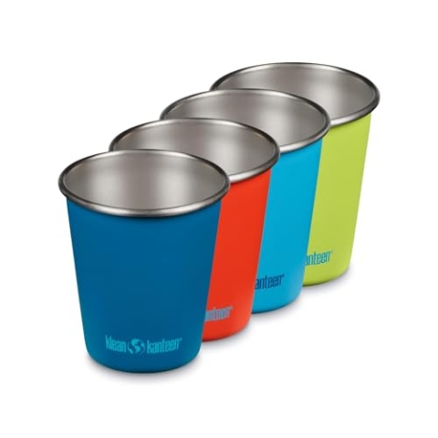 Klean Kanteen 4er Set Pint Cup aus Edelstahl, Einwandig, in verschiedenen Farben, 296mml, 1010583, Dragon Tails