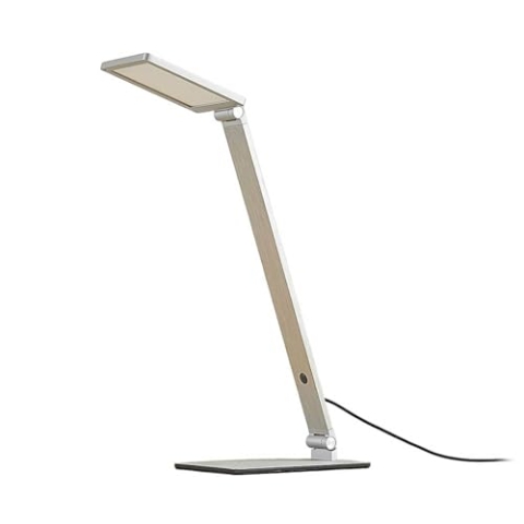 Lampenwelt Lucande LED Tischlampe 'Resi' dimmbar (Modern) in Alu aus Aluminium u.a. für Arbeitszimmer & Büro (1 flammig,) - Tischleuchte, Schreibtischlampe, Nachttischlampe, Arbeitszimmerleuchte