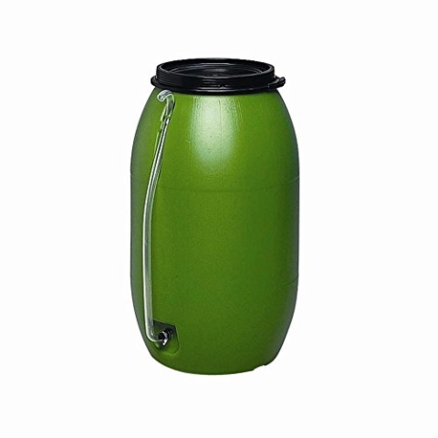 GARANTIA Gartentank Regentonne 500 Liter dunkelgrün inkl. Klarsichtschlauch - Regentonne, Wassertank, Regenfass, Tonne mit Deckel, Regenwassertonne, Wasserbehälter, Fass, Regenwassertank, Wassertonne