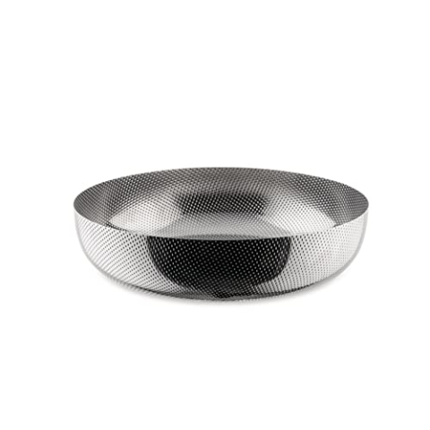 Alessi Extra Ordinary Texture Korbschale, rund aus Edelstahl, mit Reliefdekor 18/10, Stahl, Einheitsgröße
