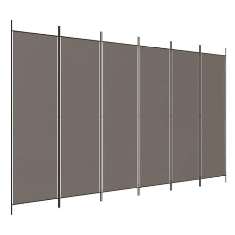 vidaXL Paravent 6-TLG. Raumtrenner Raumteiler Trennwand Umkleide Sichtschutz Spanische Wand Wohnzimmer Schlafzimmer Anthrazit 300x200cm Stoff