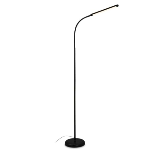 BRILONER – LED Stehlampe dimmbar als Deko im Wohnzimmer und Leselampe, Schwenkbare LED Lampe, Wohnzimmerlampe, Touch, Indirekte Beleuchtung, Schwarz