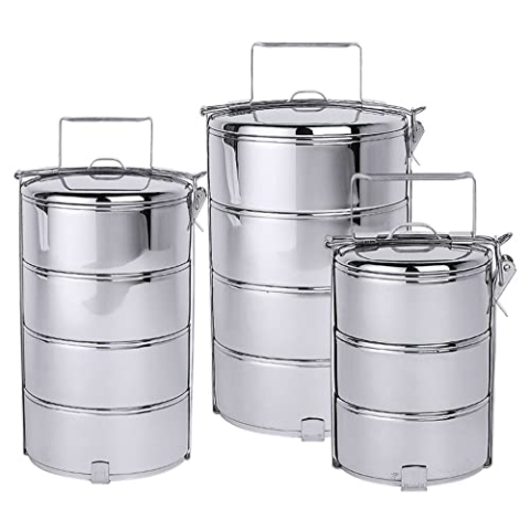 Contacto Edelstahl Etagen-Essenträger 4-teilig, 14 cm