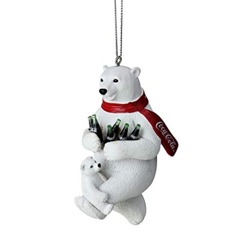 4.25" Coca-Cola Bear w/Cub Molded Ornament Standard