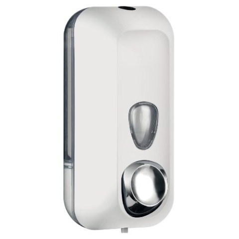 MarPlast 714 Seifenspender Wandmontage weiß, Soap Dispenser, 550 ml, Kunststoff Soft Touch