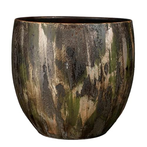 Mica Decorations Roel Blumentopf - 34x34x34 cm - Terrakotta - Dunkelgrün
