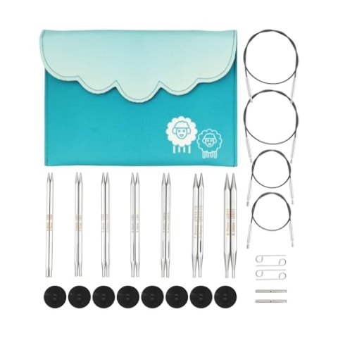 KnitPro austauschbare Rundstricknadelspitzen Deluxe-Set – Nova Cubics (4,00–8,00 mm)