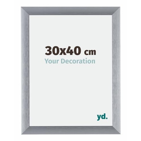 yd. Your Decoration - Bilderrahmen 30x40 cm - Silber Gebürstet - Bilderrahmen aus Aluminium mit Acrylglas - Antireflex - 30x40 Rahmen - Tucson