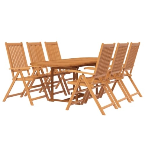 vidaXL Gartenmöbel Set 7-TLG. Gartengarnitur Sitzgruppe Gartenset Sitzgarnitur Gartentisch Esstisch Tisch Stühle Massivholz Akazie