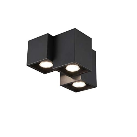 Trio Leuchten Deckenleuchte Fernando 604900332, Metall Schwarz matt, exkl. 3x GU10