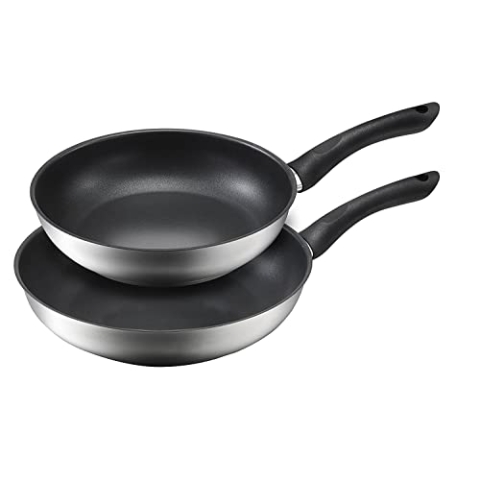 KOPF Pfannenset Alfons (Ø 24 + 28 cm) Edelstahl Pfannen Induktion mit Teflon Antihaftbeschichtung