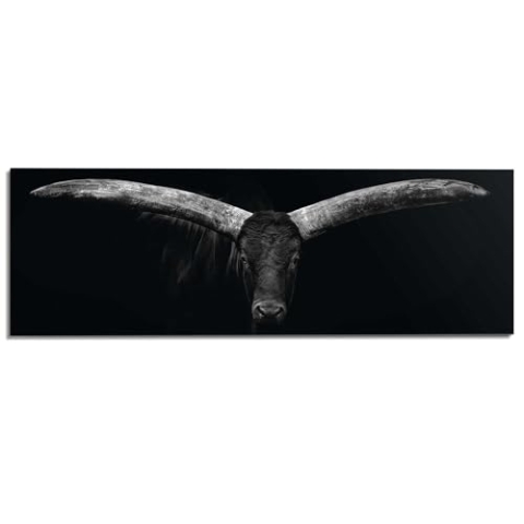 REINDERS Wandbild, Ochse, Home Office, Bilder, Wanddeko, Room Decor, MDF, Schwarz-Weiß, 52x156cm