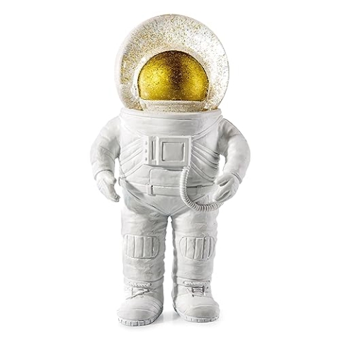 The Giant Astronaut White, Schneekugel, Glitzerkugel, Deko, weiß, 30 cm