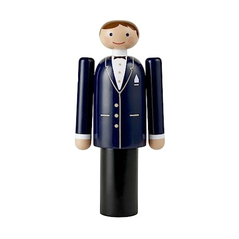 Kay Bojesen Bräutigam Figur aus Buchenholz gefertigt, Farbe: Blau/Schwarz/Weiss, Maße: 5x8.5x18 cm, 39327
