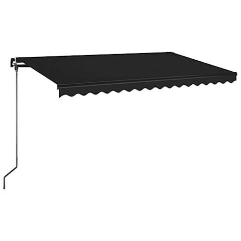 vidaXL Gelenkarmmarkise Einziehbar Markise Balkonmarkise Sonnenmarkise Sonnenschutz Sichtschutz Terrasse Garten Balkon 400x350cm Anthrazit