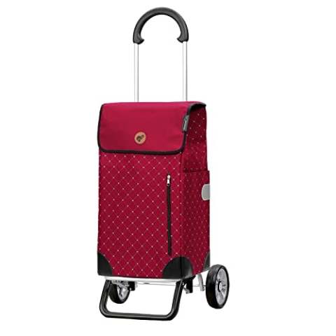 Andersen Shopper Scala Plus Alu klappbar mit Rad Ø 15 cm und 43 Liter Tasche Sofia rot